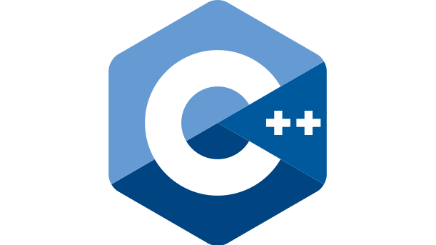 The image shows the ISO C++ logo consisting of the text "C++" on blue ground.