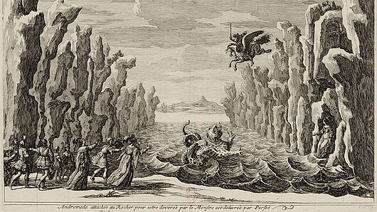 Painting of set design for Act 3 of Pierre Corneille's ''Andromède''