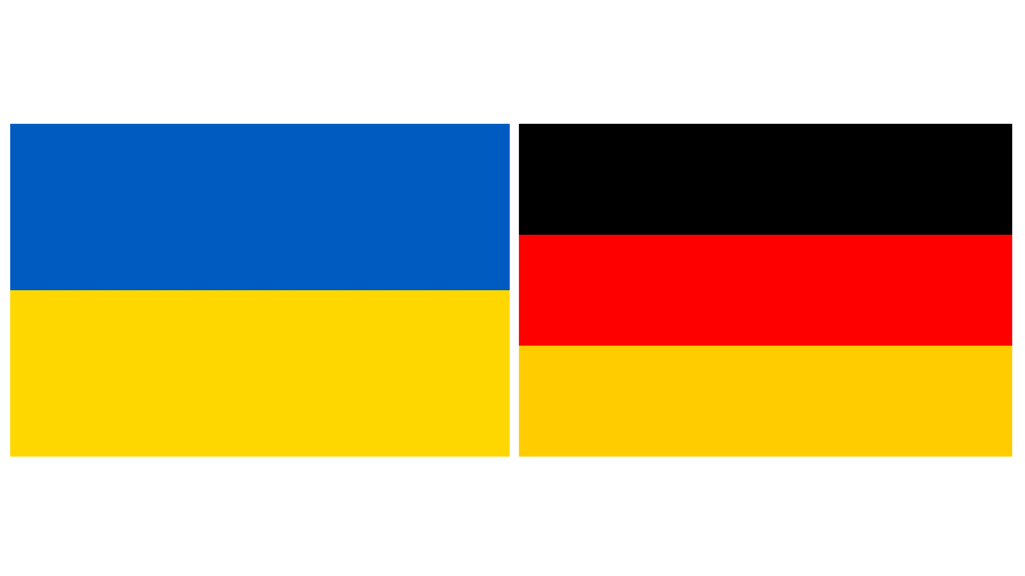 Fahnen von der Ukraine und Deutschland