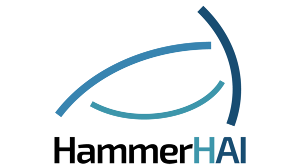 HammerHAI logo, with three lines resembling a hammerhead shark