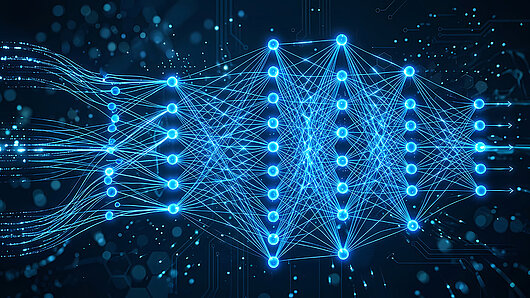 Digital illustration of a neural network