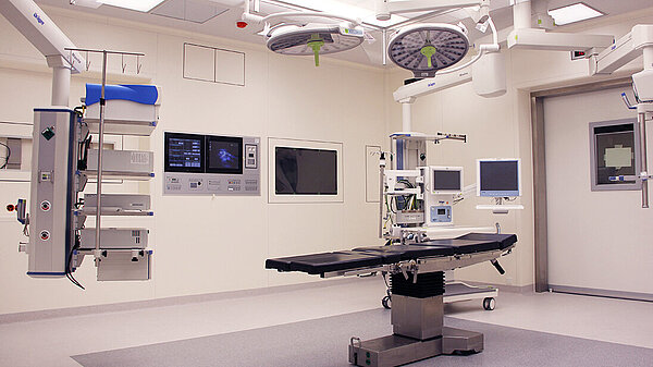 Photograph of a hospital operating room.