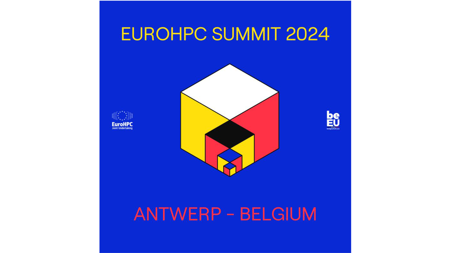 Logo of the EuroHPC Summit 2024 in Antwerp, Belgium