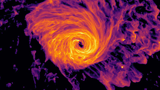 Scientific visualization of galaxy formation.