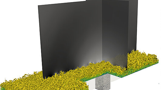 Scientific image of an aeroacoustic cavity simulation combined with the UQ framework.