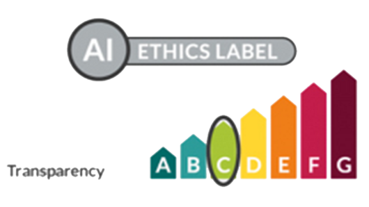 An example of the AI Ethics rating label.