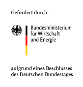 BMWi Logo: Gefördert durch Bundesministerium für Wirtschaft und Energie, aufgrund eines Beschlusses des Deutschen Bundestages