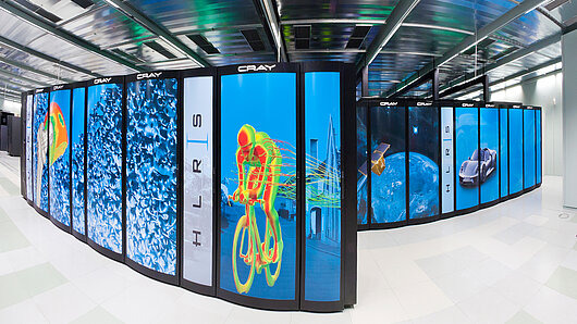 Photo of HLRS's Hazel Hen supercomputer