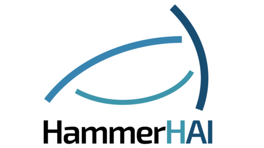 Logo für HammerHAI, mit einer Grafik, die an einen Hammerhai erinnert