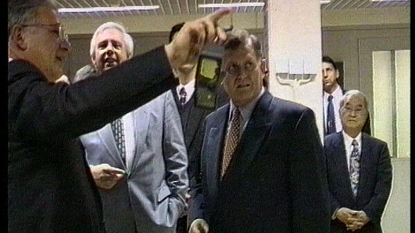 Ministerpräsident Erwin Teufel visits RUS, led by Dr. Roland Rühle in 1996.