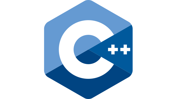 The image shows the ISO C++ logo consisting of the text "C++" on blue ground.